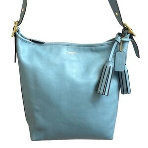 Coach 19889 blue leather legacy duffle bag RARE